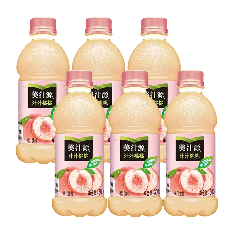 美汁源汁汁桃桃300ml*6瓶