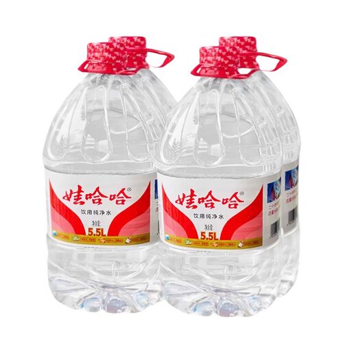 娃哈哈纯净水5.5L*4桶装泡茶冲奶饮用非矿泉水