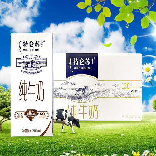 蒙牛特仑苏纯牛奶营养早餐奶250ml×12盒家庭共享-CL