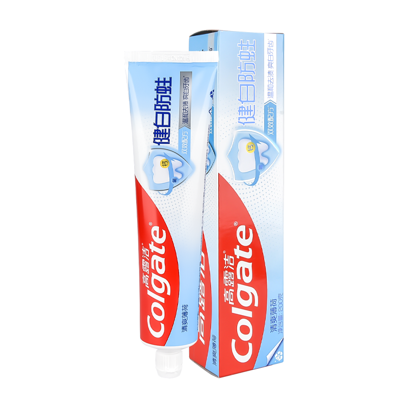 高露洁健白防蛀牙膏200g*1支护龈清新口气含氟口腔清洁-H