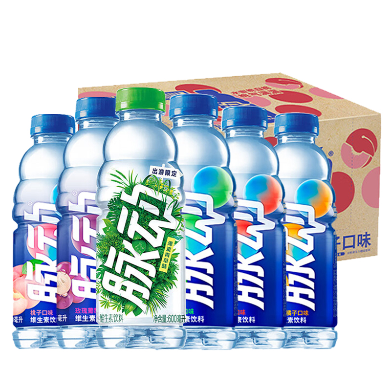 脉动维生素饮料 600ml桃子味青柠味随机混合