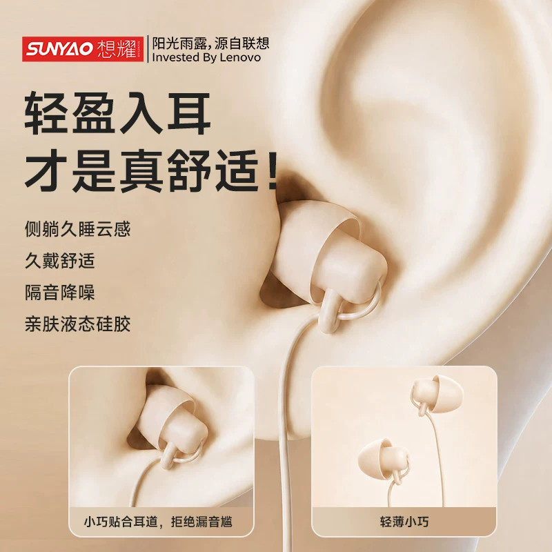 联想Y129生态想耀入耳式有线耳机 白色Type-c口/紫色 3.5mm