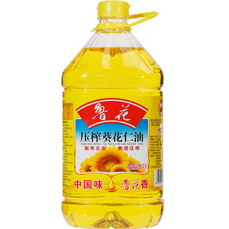 鲁花压榨葵花仁油4L家用食用油【qyg】 粮油调味/速食/干货/烘焙 葵花籽油 原图主图