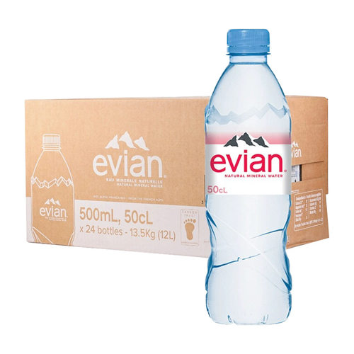 法国进口evian/依云高端纯净水矿泉水330ml/500ml*24小瓶整箱-rwx