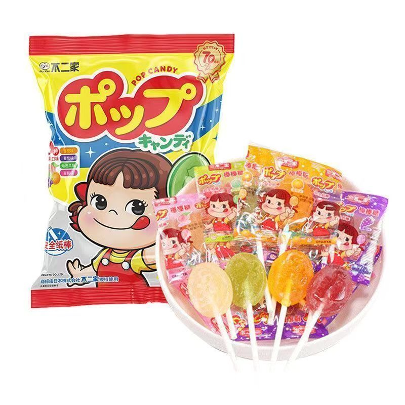 【品牌折扣】40支不二家果味棒棒糖8支装 50g*5 混合口味