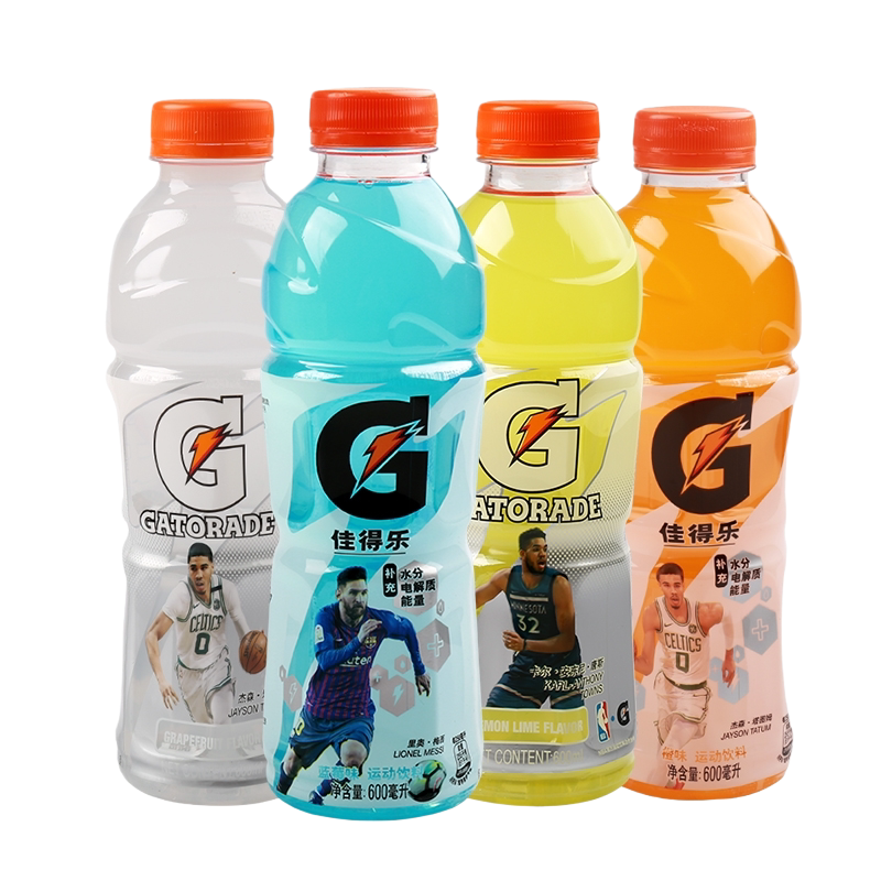 百事佳得乐运动功能型饮料 600ml*4瓶补充电解质水【tk】