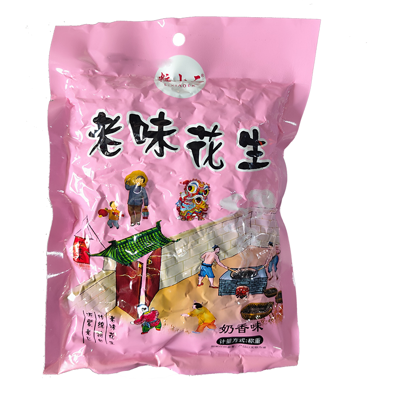 粒小二烤花生 奶香五香蒜香味花生250g*1袋-Z