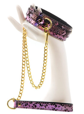 性空山*puppy轻奢蛇皮项圈颈环choker牵引绳高级