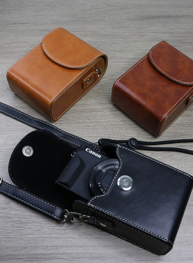 适用于索尼RX100m5a相机包黑卡7保护套佳能G7X3皮套ZV1收纳单肩包
