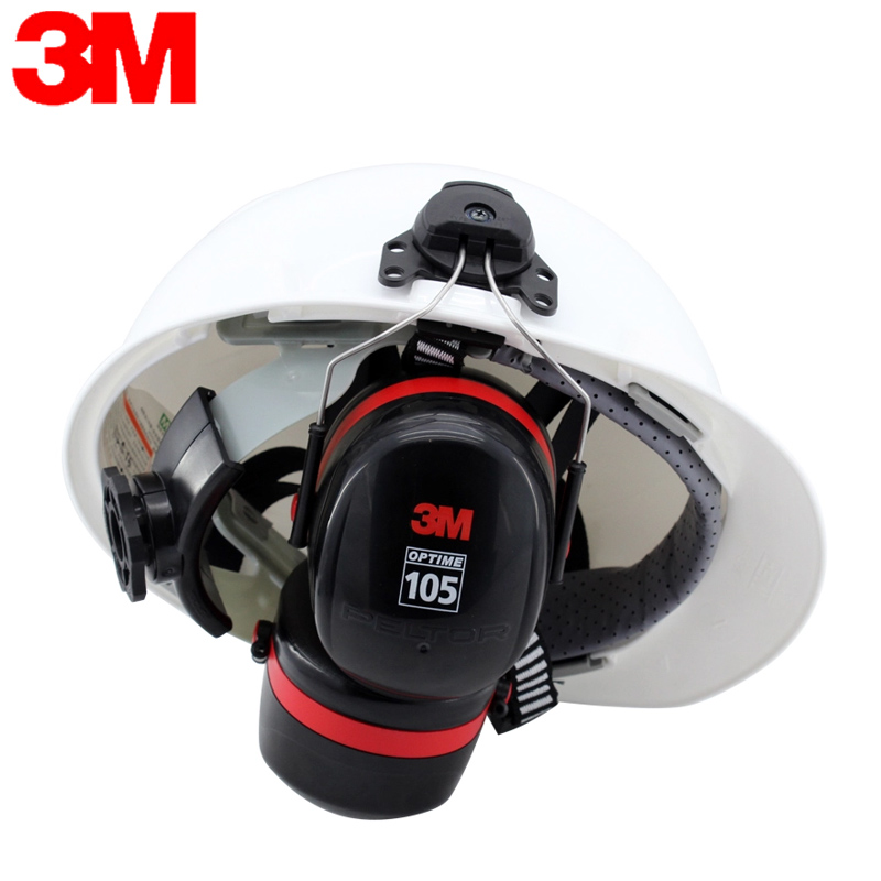 3M H10P3E挂安全帽式防护耳罩 降噪隔音工厂工地作业防噪音耳机