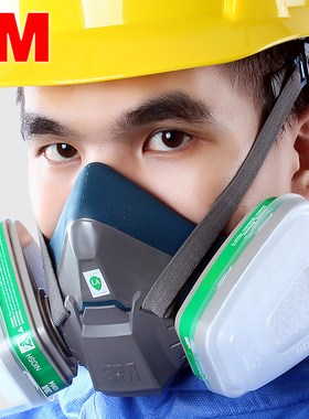 3M6502防毒面具配6004防喷漆农药化肥味氨气甲胺工业气体防护面罩