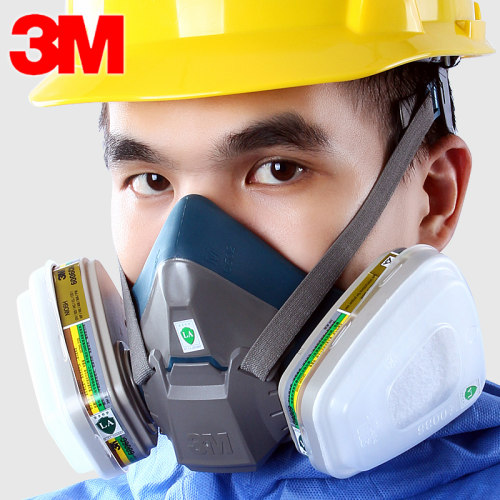 3M6502防毒面具配6006化工气体多功防甲醛喷漆氨气酸性味防护面罩