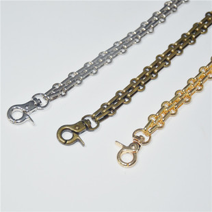 高档25cm三排链龙虾扣钳扣精致手链短链拼布DIY口金包配件粗链条