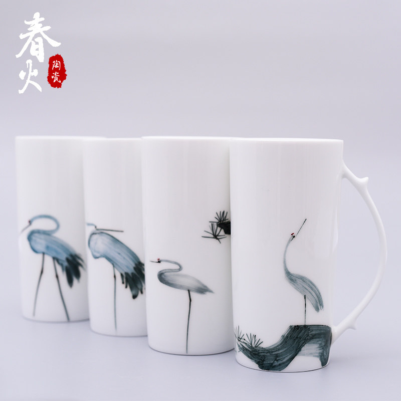 景德镇简约风个性原创水墨陶瓷杯