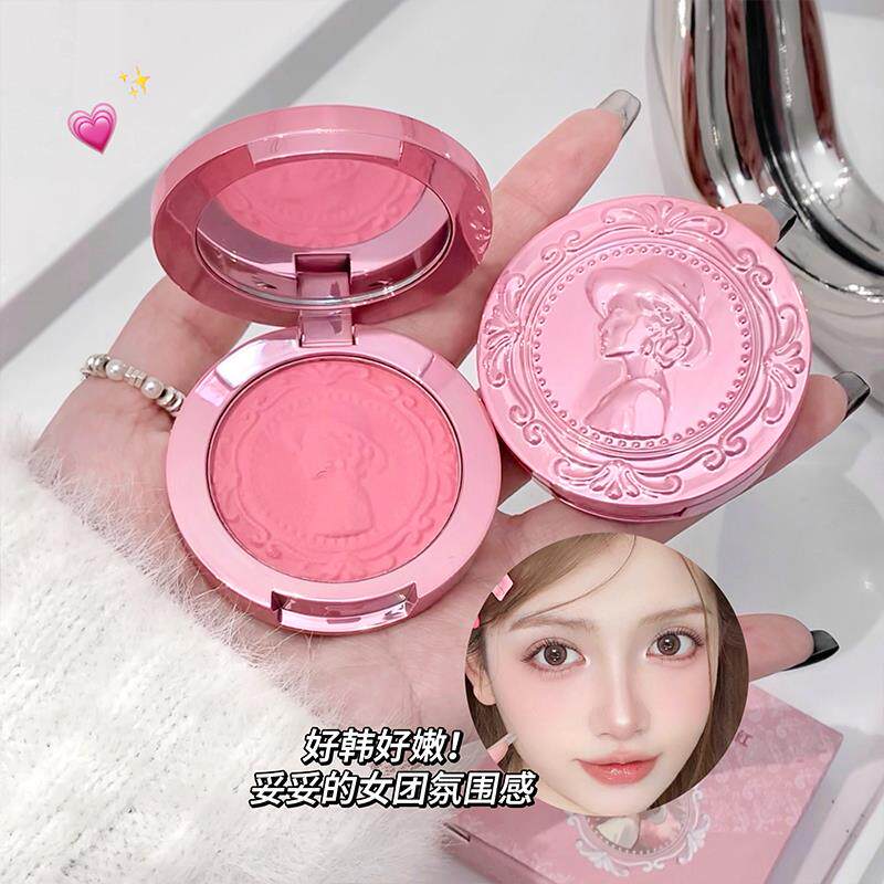 正品gegebear单色浮雕腮红韩系哑光奶油橘膨胀收缩色百搭修容胭脂