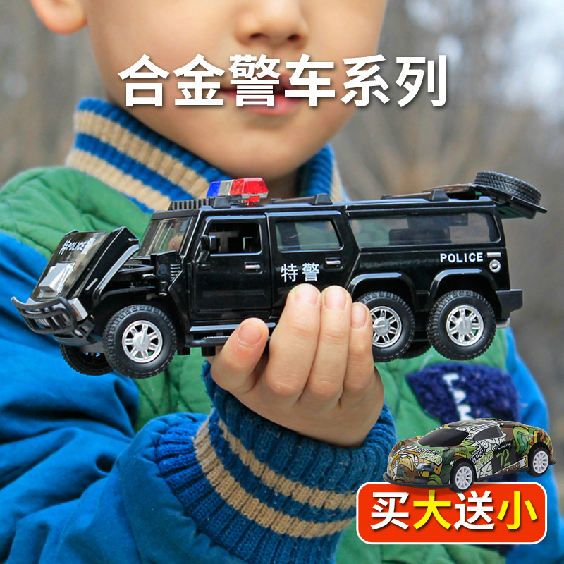 合金警车汽车模型仿真警察小汽车声音开门金属男孩儿童玩具特警车 Изображение 1 合金警车汽车模型仿真警察小汽车声音开门金属男孩儿童玩具特警车 Изображение 1