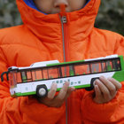 凯威合金公交巴士双层大巴公共汽车模型开门仿真金属儿童玩具小车