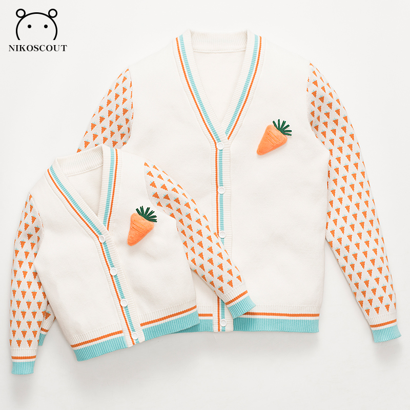 清仓亲子装毛衣纯棉纱立体提花