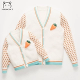 Осенний модный хлопковый трикотажный свитер, кардиган, семейный стиль, популярно в интернете, в западном стиле, коллекция 2022