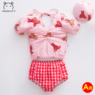 清仓女孩儿童游泳衣女童泳衣韩国可爱宝宝2 7岁6泡温泉分体泳装