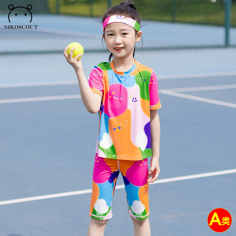 女童夏季套装2025新款运动速干衣排汗凉感多巴胺儿童12岁女孩衣服