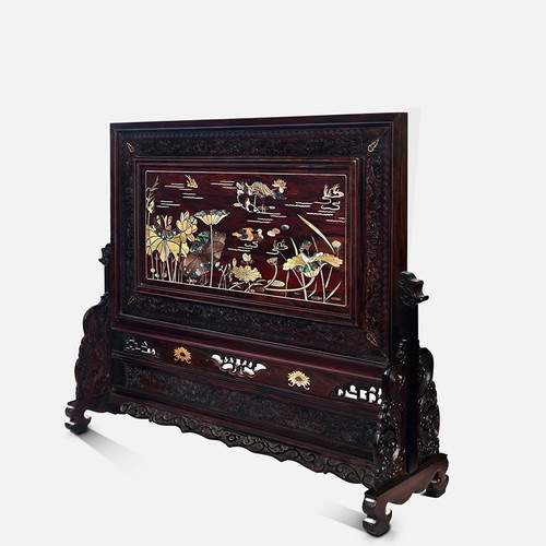 珍贝传奇屏风螺钿工艺大师作品