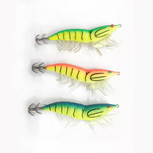 夜光鱿鱼钩乌贼墨鱼钩爆钓鱿鱼路亚假饵荧光仿真软脚木虾响铃