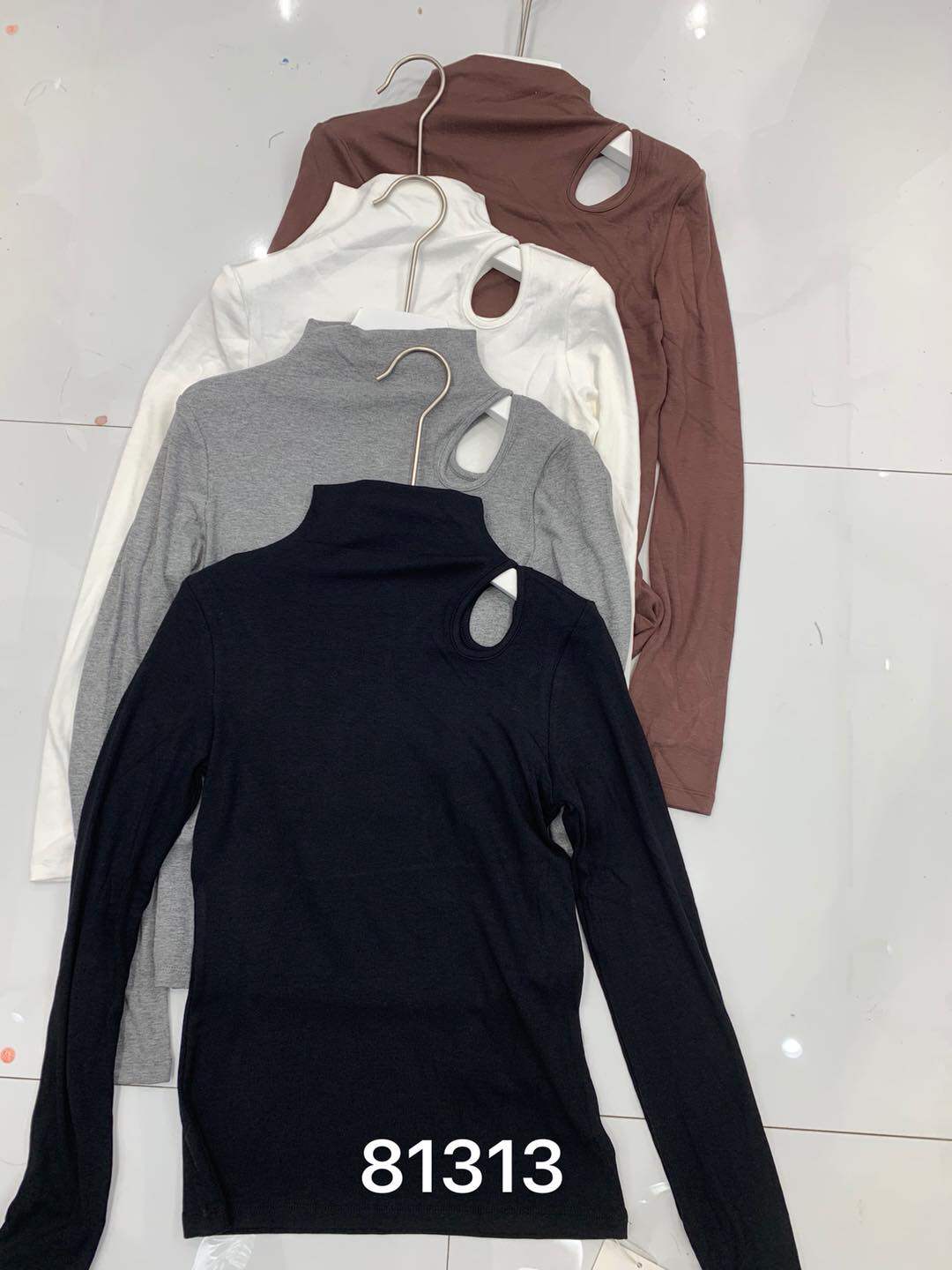 韩版半高领弹力性感长袖打底衫春