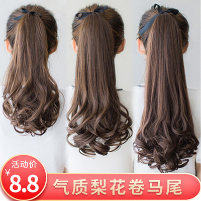 假发女长发马尾绑带式梨花卷