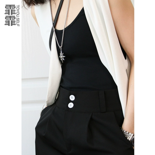 Осенние демисезонные штаны, костюм, коллекция 2022, свободный прямой крой, высокая талия, оверсайз