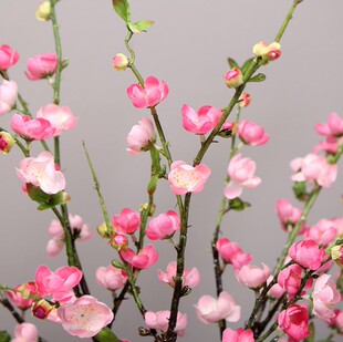 饰摆件 仿真桃花枝假花朵舞蹈表演道具汉服走秀摄影拍照房间客厅装