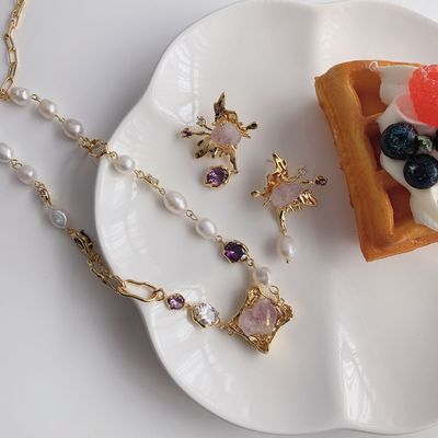 2022原创设计珍珠项链紫水晶女