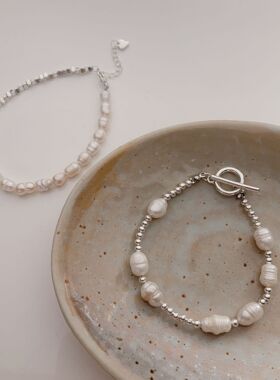 2022串珠手串法式冷淡风巴洛克珍珠ins网红复古感ins风OT扣手链