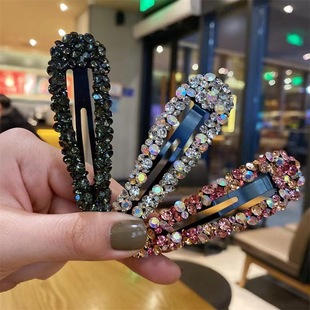 韩版进口奥登水钻彩钻镂空ＢＢ夹子发夹边夹顶夹留海夹发饰品