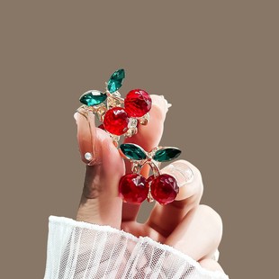 樱桃甜美刘海抓夹女前额碎发夹子ins风精致可爱边夹侧边网红发卡