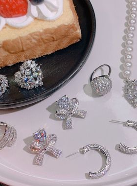 高级感法式复古爱心珍珠镶钻吊坠