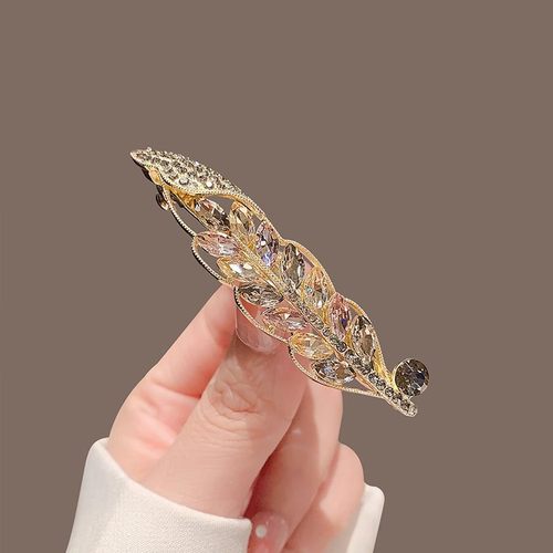 韩国高档猫眼石花朵弹簧夹女精致侧边夹顶夹后脑勺半扎发一字横夹