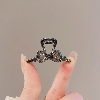 韩国蝴蝶结水钻小抓夹侧边碎发刘