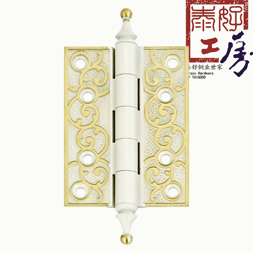 泰好工房铜锁简欧式加厚静音4寸纯铜合页全铜门铰链TH-HG312