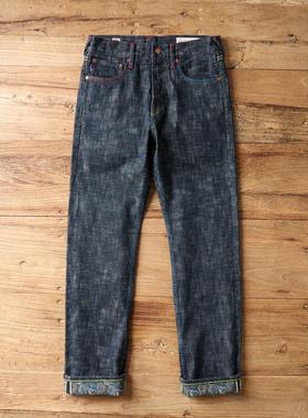 钮门版赤耳丹宁14.5盎司秋冬款经典手捻纱501直筒男士牛仔裤6531