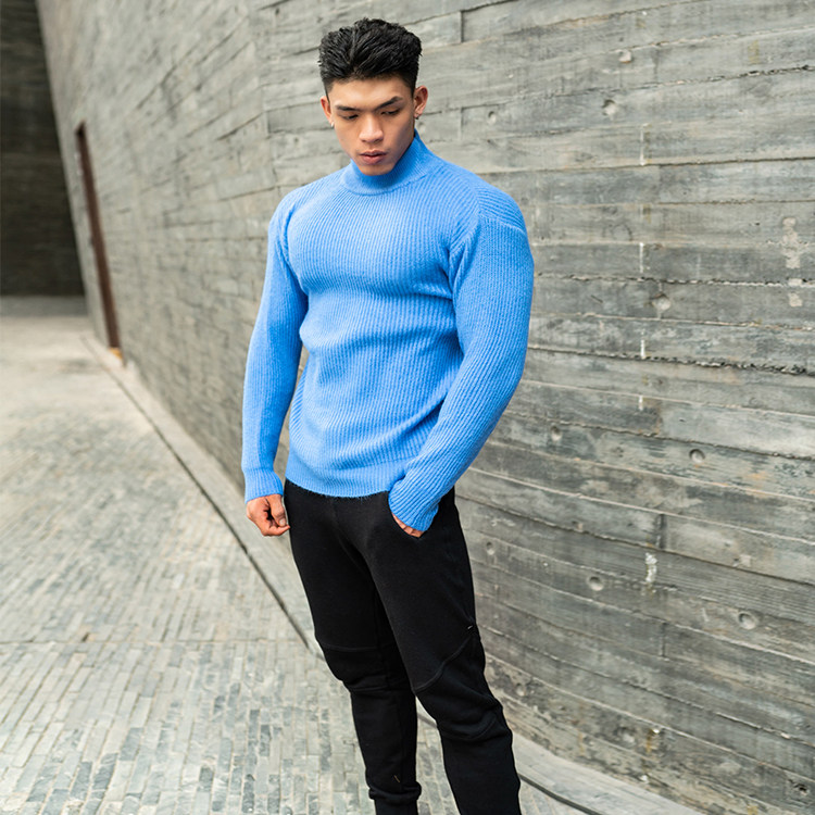 BERSERK 가을 겨울 신작 남성 트렌디 캐주얼 패션 스포츠 하프 터틀넥 스웨터 스웨터