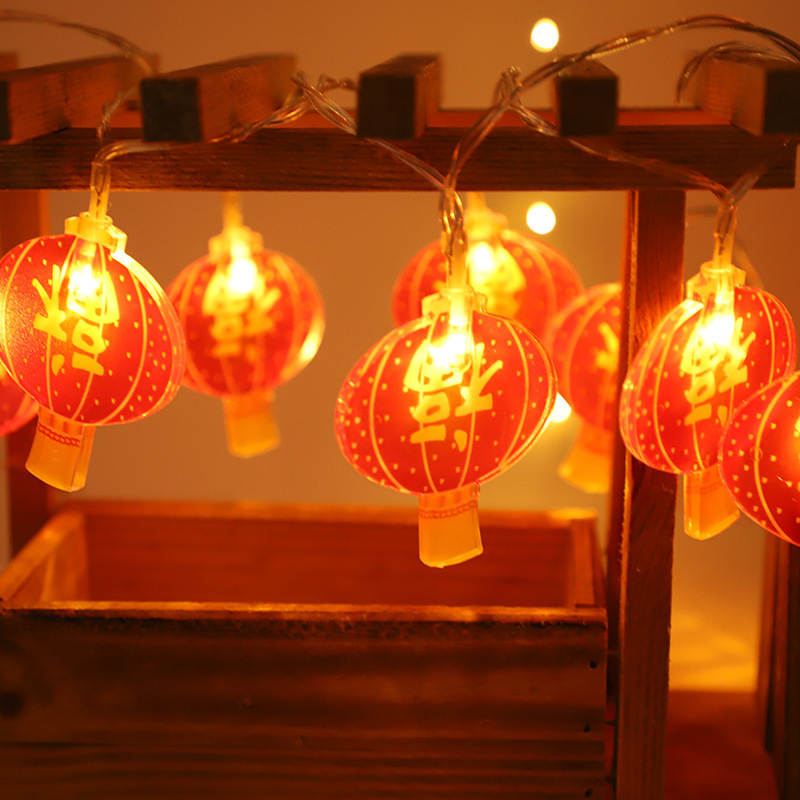 喜庆新年春节发光福字装饰灯笼