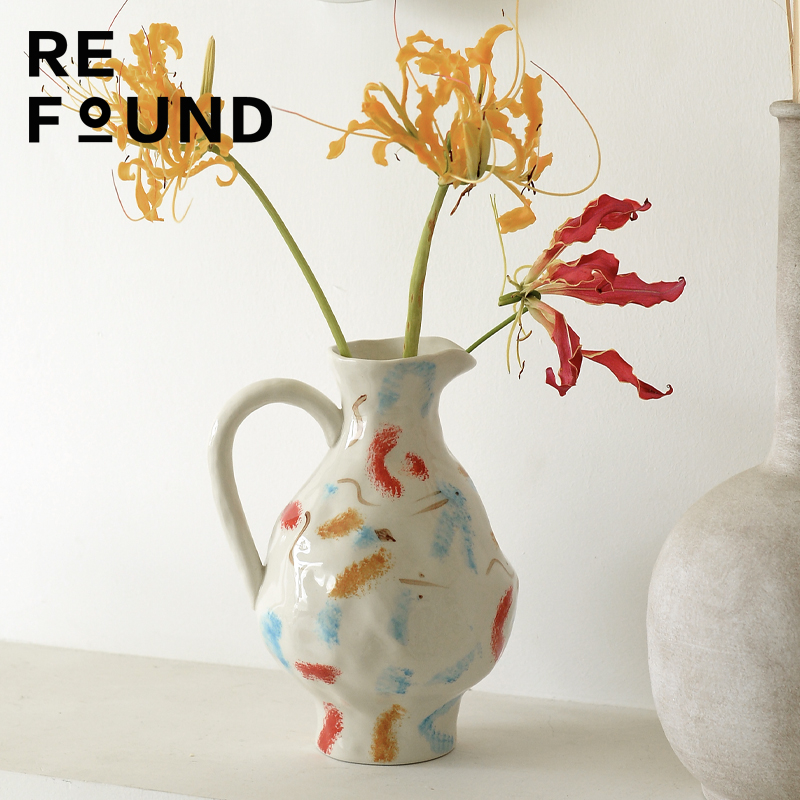 ReFound北欧风手工彩绘陶瓷花瓶