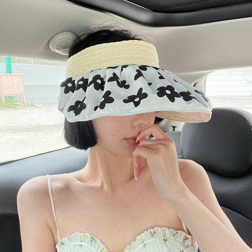 草帽网红风女春夏季大沿空顶帽