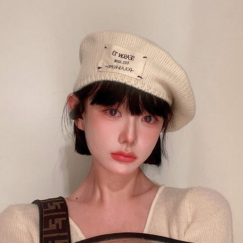 大标贝雷帽毛线秋冬季