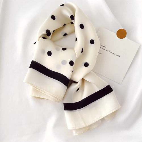 新款70cm时尚波点小围巾韩版映画