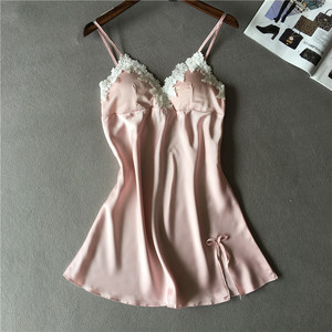 2018春夏季女士性感吊带丝绸睡衣仿真丝家居服女可爱睡裙