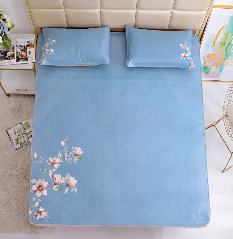 新山峡彩绘夏季头层水牛皮凉席子1.8m1.5米真皮床垫高端牛皮软席