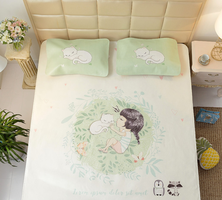 新山峡品牌高端儿童卡通彩绘头层水牛皮凉席1.2米1.35m床垫子定做