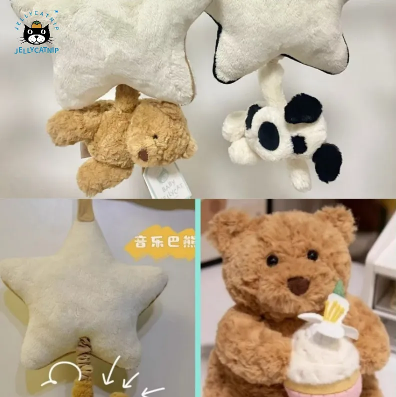 英国jellycat 玩偶同款jelly巴塞熊拉铃摇铃蛋糕熊拉铃海盗狗公仔